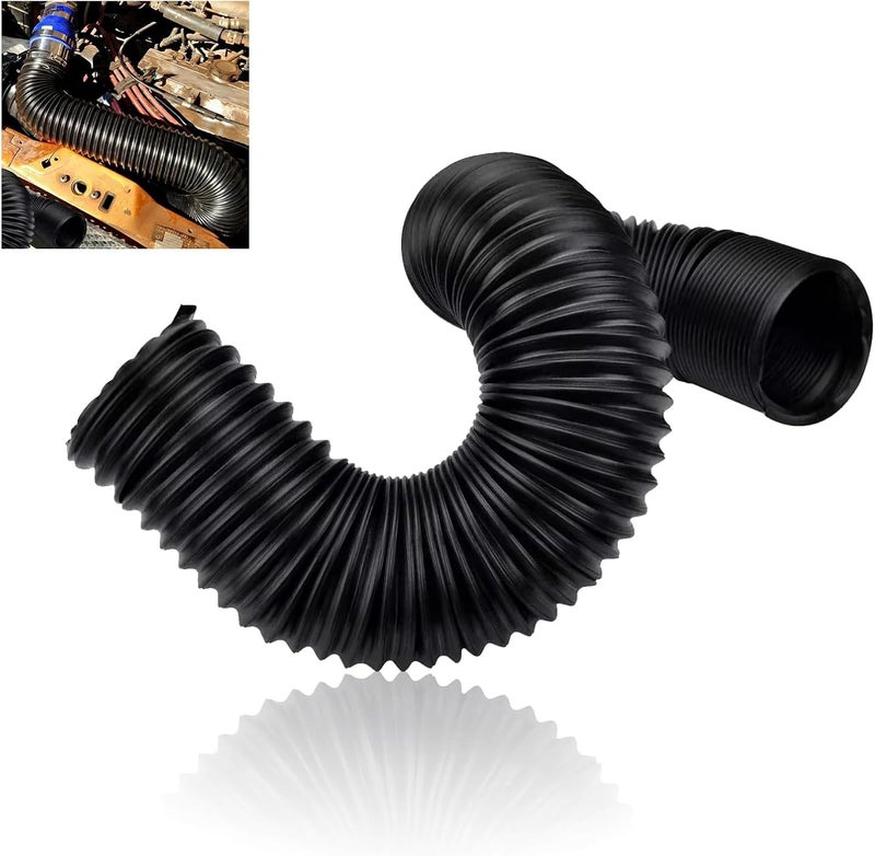 ijuicy 1 PC Car Duct Hoses, 2.5" Flexible Retractable Fresh Air Duct Hoses, Automotive Modified Intake Accessories, Universal for Most Cars Trucks (Black) - Image 1